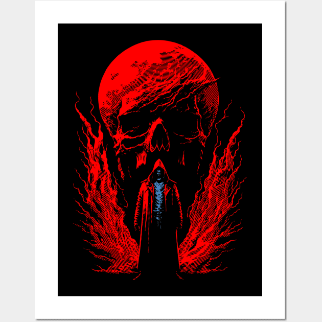 Red dead moon Wall Art by Night Day On Off